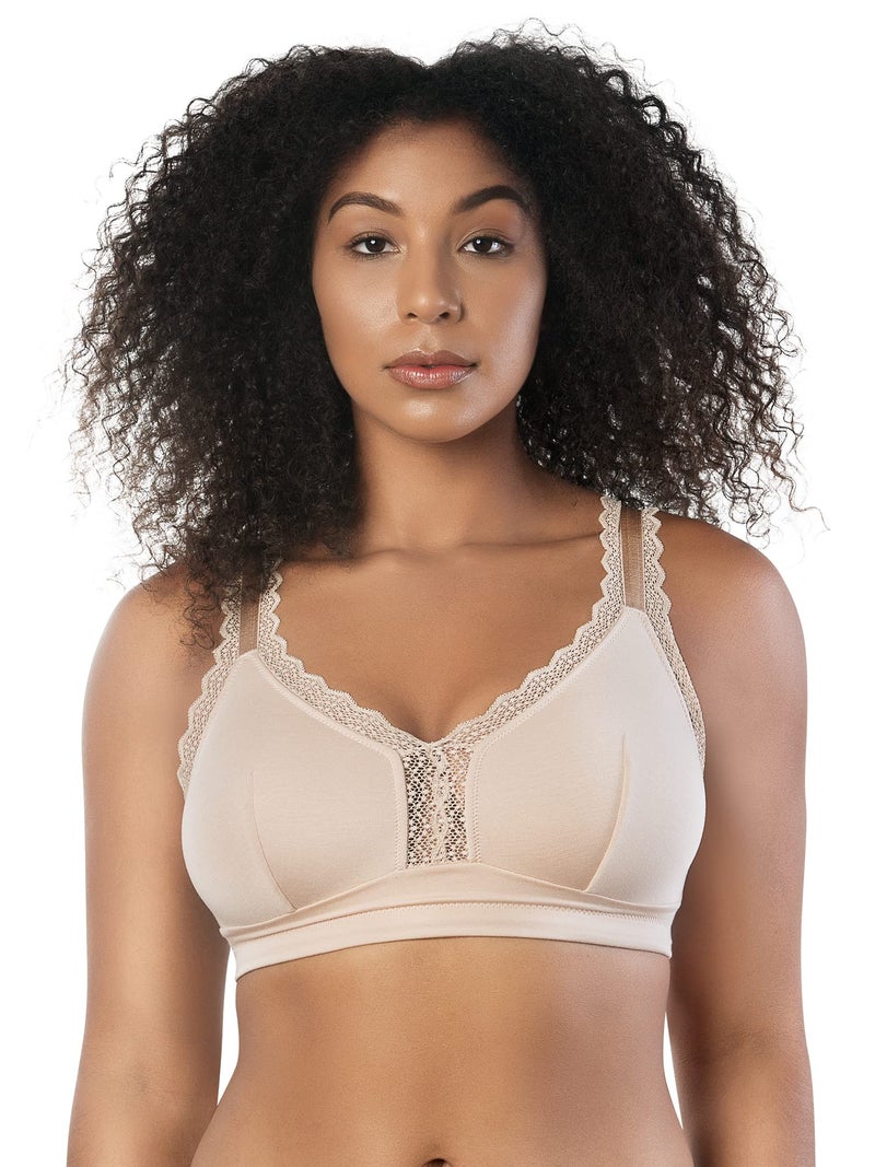 PARFAIT Dalis P5641 Women's Full Busted and Curvy Wire Free Bralette-Bare-32F - Image 1