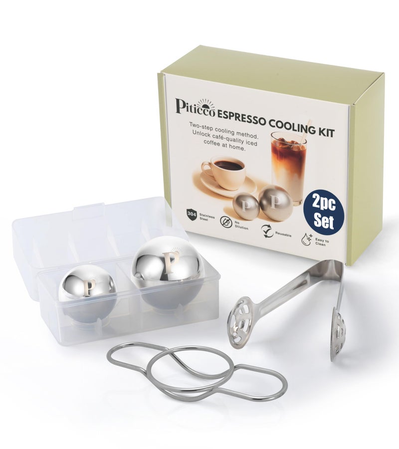 Piticco Espresso Cooling Ball, Ice Coffee Ball Reduces Dilution & Bitterness for Smoother Iced Coffee, Extract Chilling Espresso Ball in 40mm and 50mm size, Gift for Coffee Lovers - Image 1