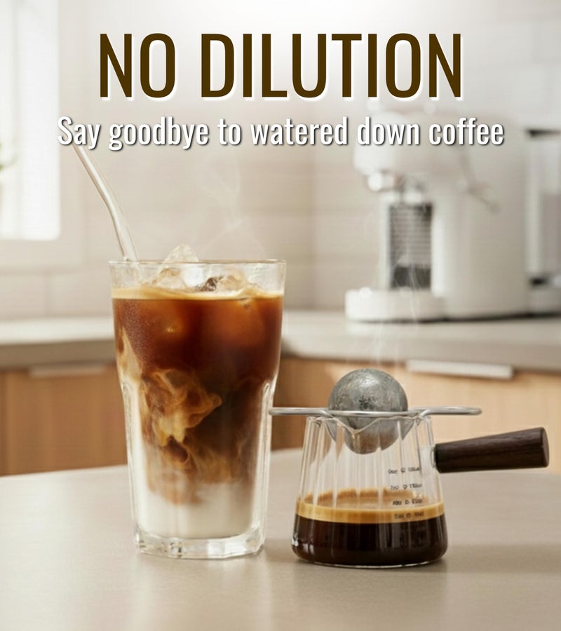 Piticco Espresso Cooling Ball, Ice Coffee Ball Reduces Dilution & Bitterness for Smoother Iced Coffee, Extract Chilling Espresso Ball in 40mm and 50mm size, Gift for Coffee Lovers - Image 2