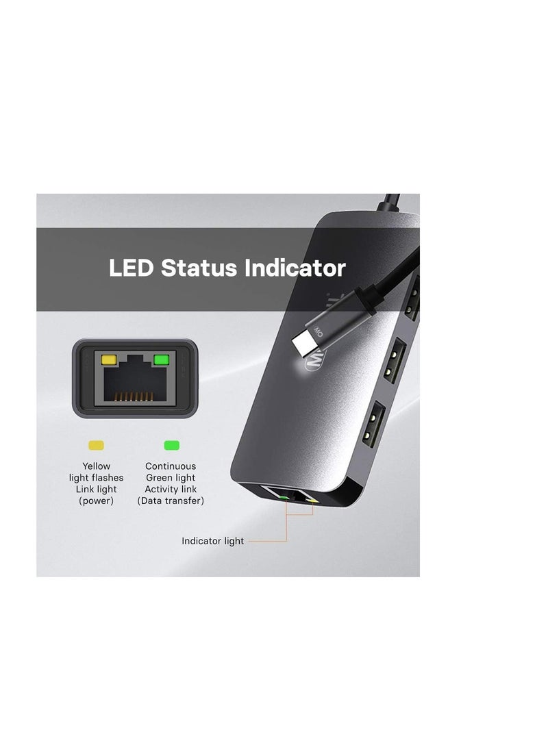 MOWSIL 6 in 1 USB C Hub 4K HDMI and FHD VGA Dual Video Output Type C Hub, PD 100W, Gigabit Ethernet, 3 USB 3.0 Ports, USB C to 3.5mm, SD/TF Slot Multiport Adapter for MacBook Pro/Air 2023, HP, - Image 4