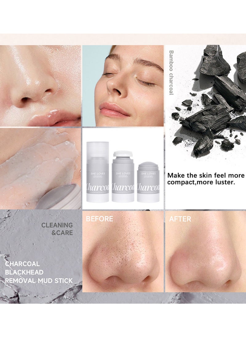 She Loves - Charcoal Blackhead Removal Mud Stick Oil Control Deep Cleansing Moisturizing Soft Easy to Remove Mild Face Cleansing to Clean Pores and Soften Cuticle and Remove Black Head 33g - Image 1