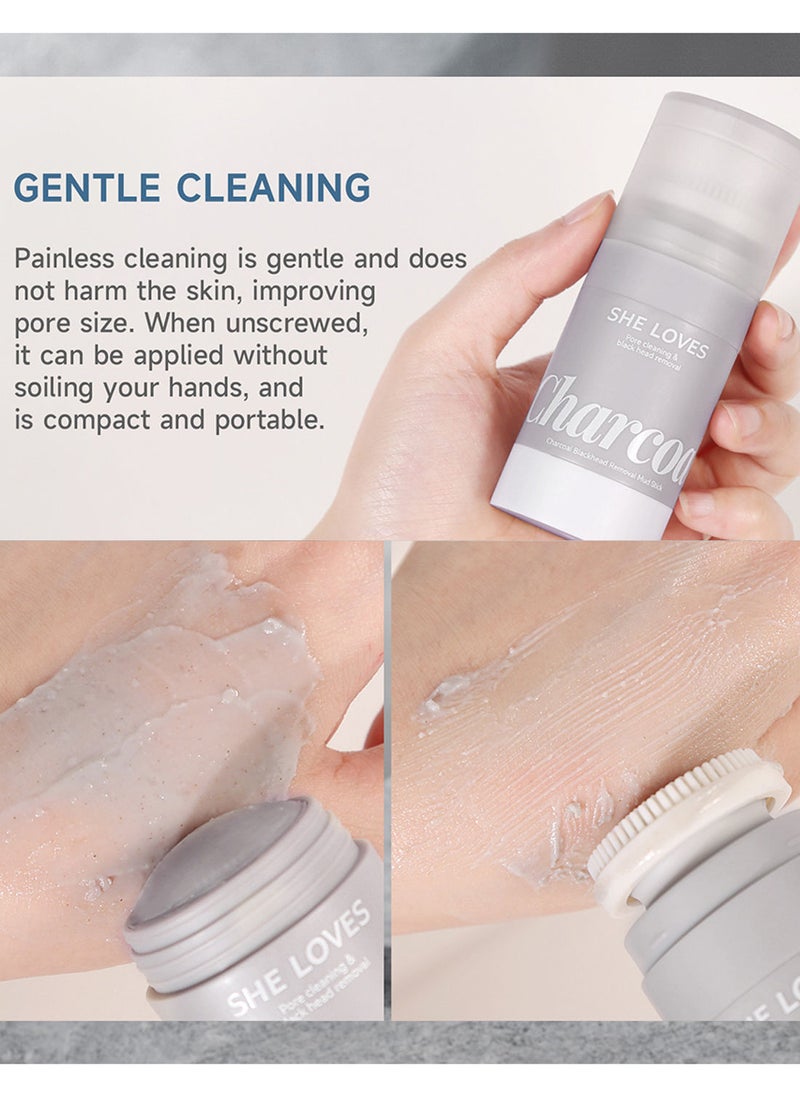 She Loves - Charcoal Blackhead Removal Mud Stick Oil Control Deep Cleansing Moisturizing Soft Easy to Remove Mild Face Cleansing to Clean Pores and Soften Cuticle and Remove Black Head 33g - Image 1