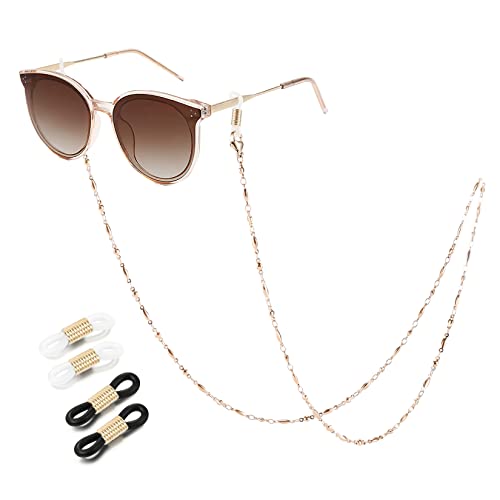 SAM & LORI Eyeglass Chain Women Rose Gold Necklace Glasses Strap Holder Reading Stylish Cord Sunglass Mask Lanyard Around Neck Jewelry Accessory Kawaii Beaded Eyewear Cute String Fashion Pearl Vintage - Image 1