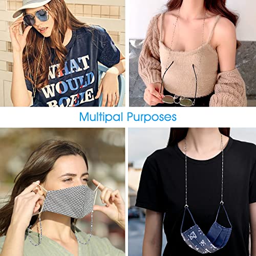 SAM & LORI Eyeglass Chain Women Rose Gold Necklace Glasses Strap Holder Reading Stylish Cord Sunglass Mask Lanyard Around Neck Jewelry Accessory Kawaii Beaded Eyewear Cute String Fashion Pearl Vintage - Image 5