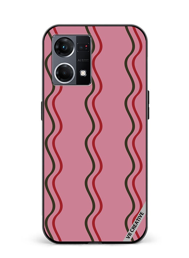 VR CREATIVE Protective Case Cover For Oppo Reno8 4G Strips Design Multicolour - Image 1