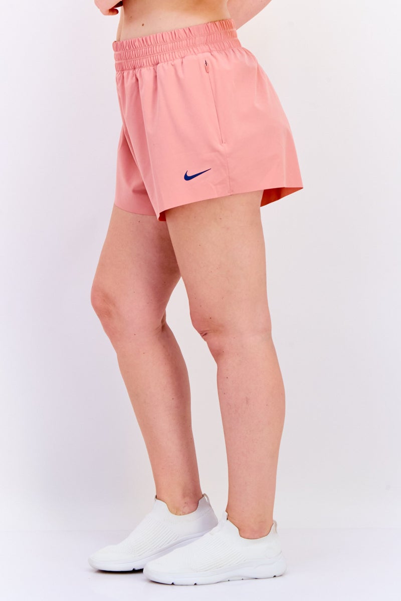 Nike Women Dri-Fit Brand Logo Running Shorts, Pink - Image 2