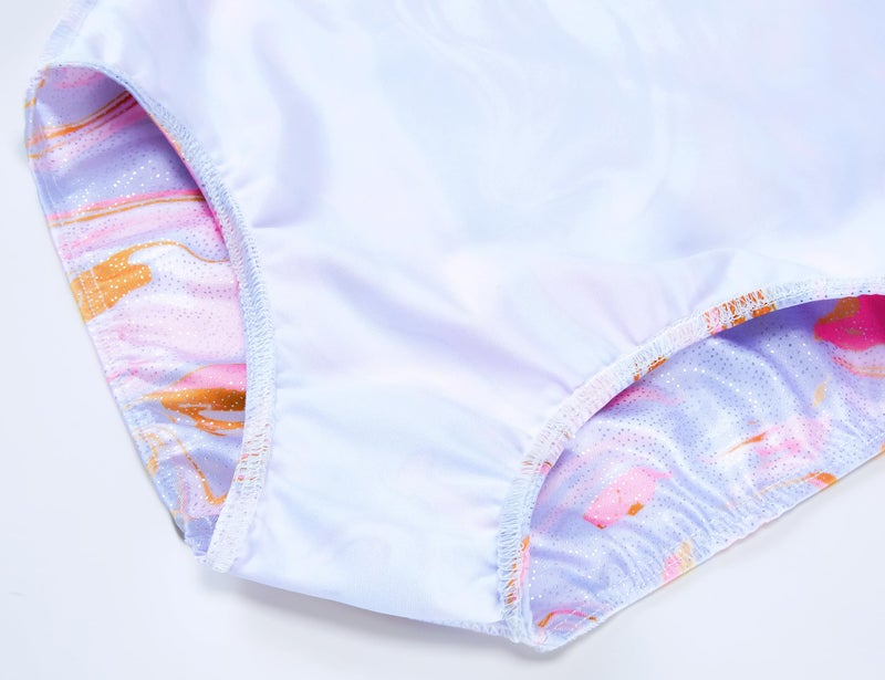 Domusgo Girls Leotards for Gymnastics Set Size 8-9 Years Old Sparkle Pink Tie Dye Outfits with Matching Shorts - Image 5