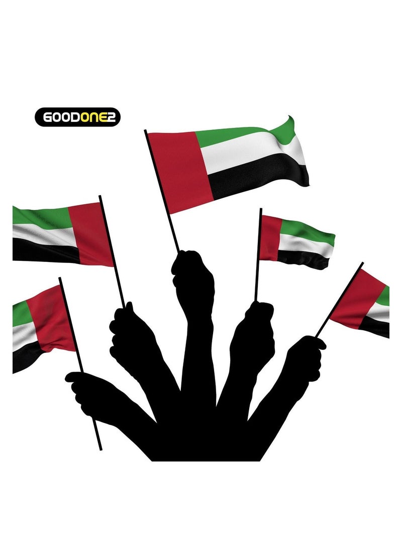 GOODONE2 50 pieces UAE Flag Hand Waving Desk Flags Double Sided Cake UAE Flag Day UAE National Day Party Supplies Flag - Image 5