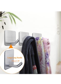 Excefore Heavy Duty Adhesive Hooks Towel Hook Stick on Hooks Wall Hangers Waterproof Stainless Steel Sticky Hooks for Hanging Bathroom Kitchen Home 4 Packs  - Image 2