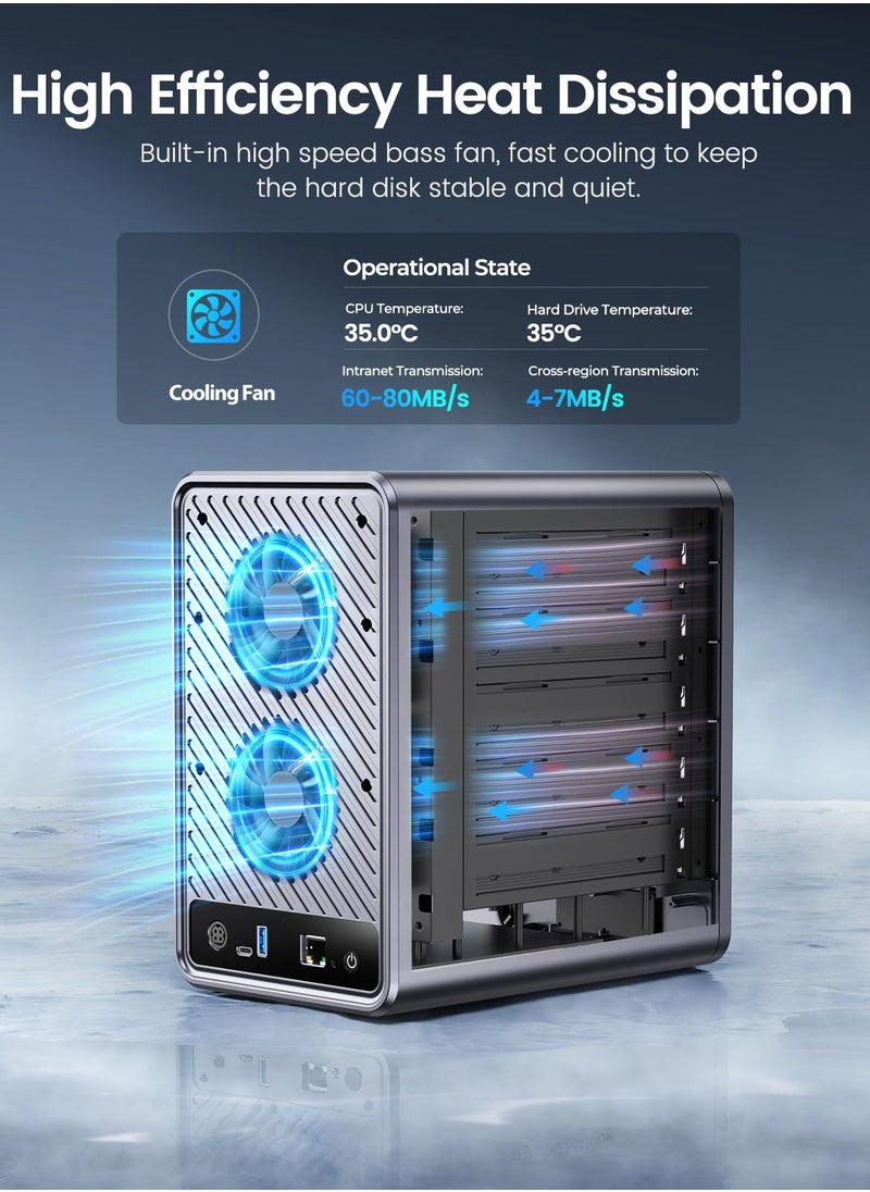 Orico - ORICO Remote Storage for APP-Connect, VPN Exclusive Channel(Data Does Not Go Through Public Cloud), SDVN Encryption, Samba & DLNA Protocol, 2GB RAM DDR4, RAID Function, Team Storage Center - TS500 - Image 1