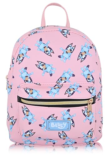 Fast Forward Bluey Backpack for Boys, Girls, Women, Men, Unisex | Cute PU Leather 10" Bluey Mini Backpack Purse Shoulder Purse | Bluey Bag and Bluey Accessories - Image 1