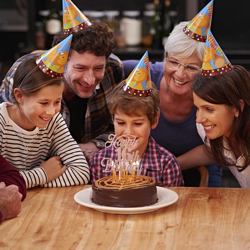 RSSTARXI 1 حزمة سعيدة 16 كعكة عيد ميلاد توببر بريق 16 & هتافات رائعة ل 16 سنة اختيار كعكة عيد الميلاد للاحتفال بعيد ميلاد عيد الميلاد السادس - Image 5