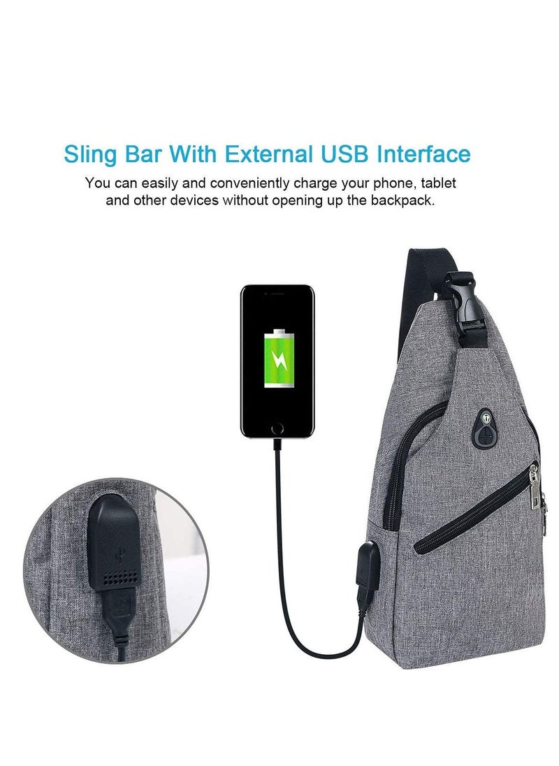 SYOSI - Sling Bag, Chest Bag with USB Charging Port, Men Lightweight Crossbody For Hiking,Cycling, Traveling - Image 1