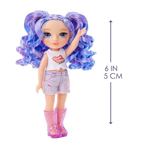Rainbow High Littles – Amethyst Willow, Purple 5.5" Posable Small Doll with Purse, Magical Pet Dog, Girls Toy Gift, Kids Ages 4-12 Years - Image 3