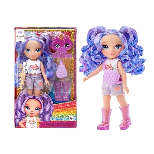 Rainbow High Littles – Amethyst Willow, Purple 5.5" Posable Small Doll with Purse, Magical Pet Dog, Girls Toy Gift, Kids Ages 4-12 Years - Image 1
