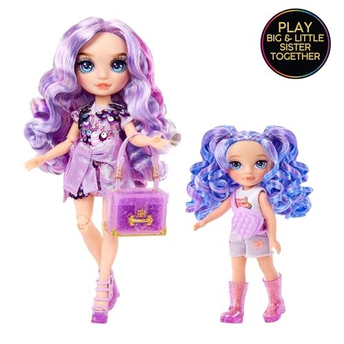 Rainbow High Littles – Amethyst Willow, Purple 5.5" Posable Small Doll with Purse, Magical Pet Dog, Girls Toy Gift, Kids Ages 4-12 Years - Image 4