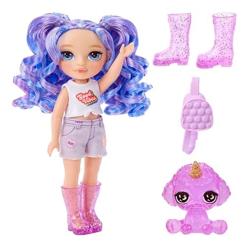 Rainbow High Littles – Amethyst Willow, Purple 5.5" Posable Small Doll with Purse, Magical Pet Dog, Girls Toy Gift, Kids Ages 4-12 Years - Image 2