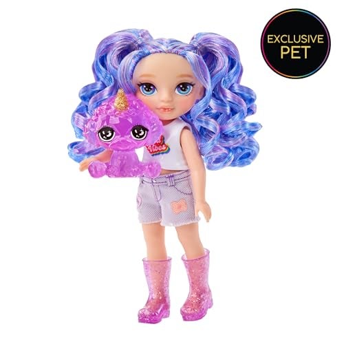Rainbow High Littles – Amethyst Willow, Purple 5.5" Posable Small Doll with Purse, Magical Pet Dog, Girls Toy Gift, Kids Ages 4-12 Years - Image 5