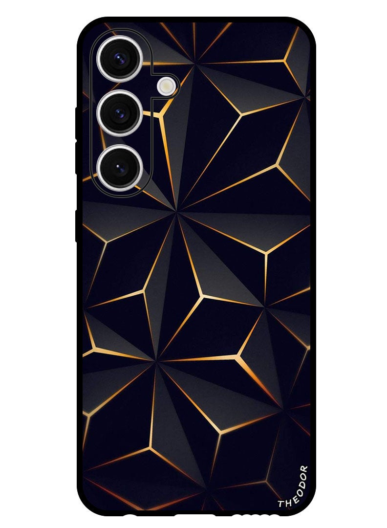 Theodor Protective Case Anti Scratch Shock Proof Bumper Cover For Samsung Galaxy S24 Plus Black Gold Patter - Image 1