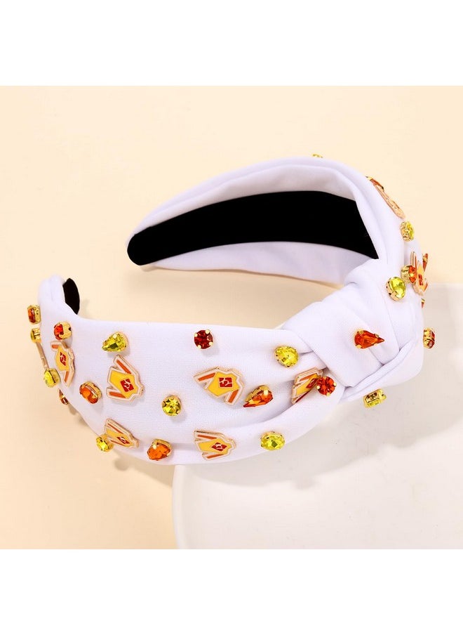 Boderier Kentucky Derby Headband For Women Derby Riding Suit Headband Jeweled Crystal Knotted Headband Race Day Headband Horse Racing Fan Headwear Accessories Yellow  - Image 3
