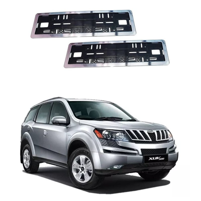 ModifyStyle Front & Rear Number Plate Frame Chrome Suitable for Mahindra XUV 500 (2011-2015) Type-1 - Image 1