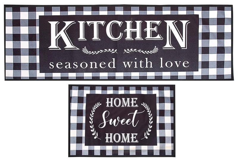 AAZEEM Kitchen Floor Mat Runner with Anti Skid Backing Set of 2 45 x 135 45 x 60 cm - Image 3