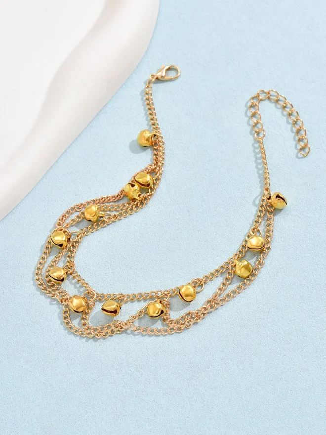 Styli  Styli Layered Anklet with Tassel Bells for Women | Best Price UAE