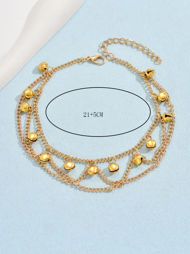 Styli  Styli Layered Anklet with Tassel Bells for Women | Best Price UAE
