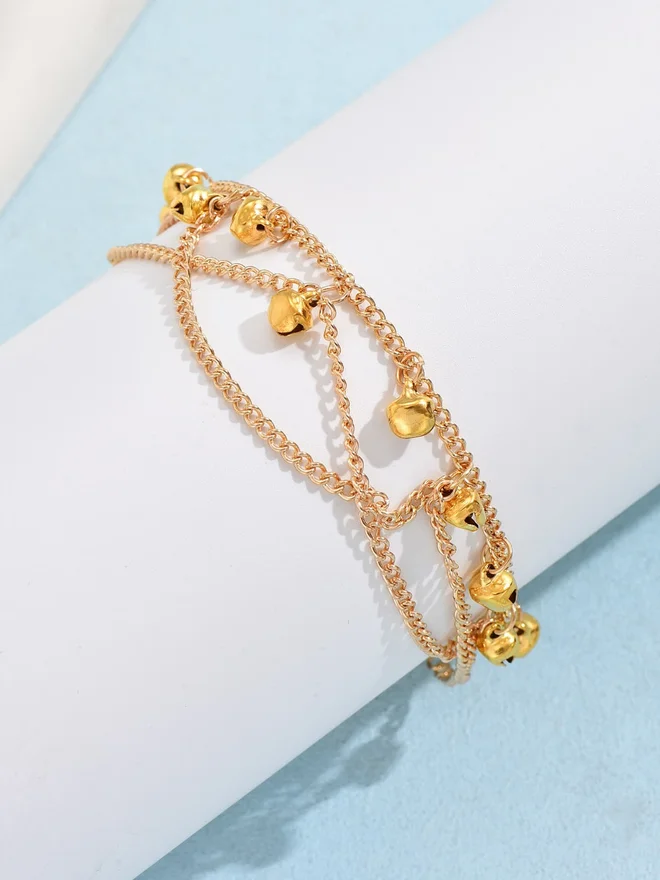 Styli  Styli Layered Anklet with Tassel Bells for Women | Best Price UAE