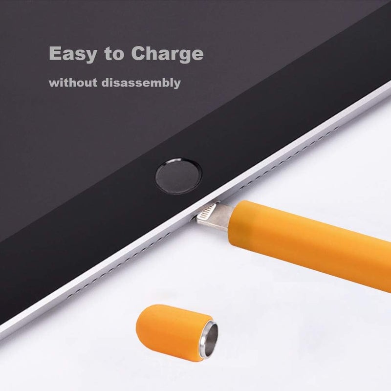غطاء لقبضة قلم Apple كإكسسوارات حامل لقلم Apple من الجيل الأول مع غطاء واقي للطرف لقلم iPad (برتقالي) - Image 5