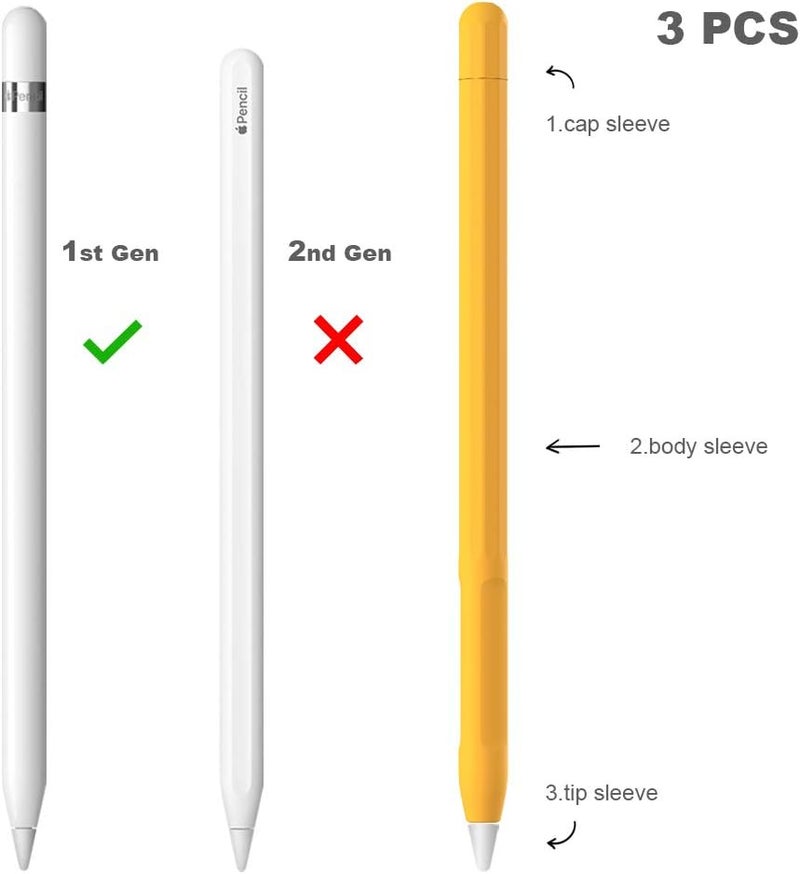 غطاء لقبضة قلم Apple كإكسسوارات حامل لقلم Apple من الجيل الأول مع غطاء واقي للطرف لقلم iPad (برتقالي) - Image 2