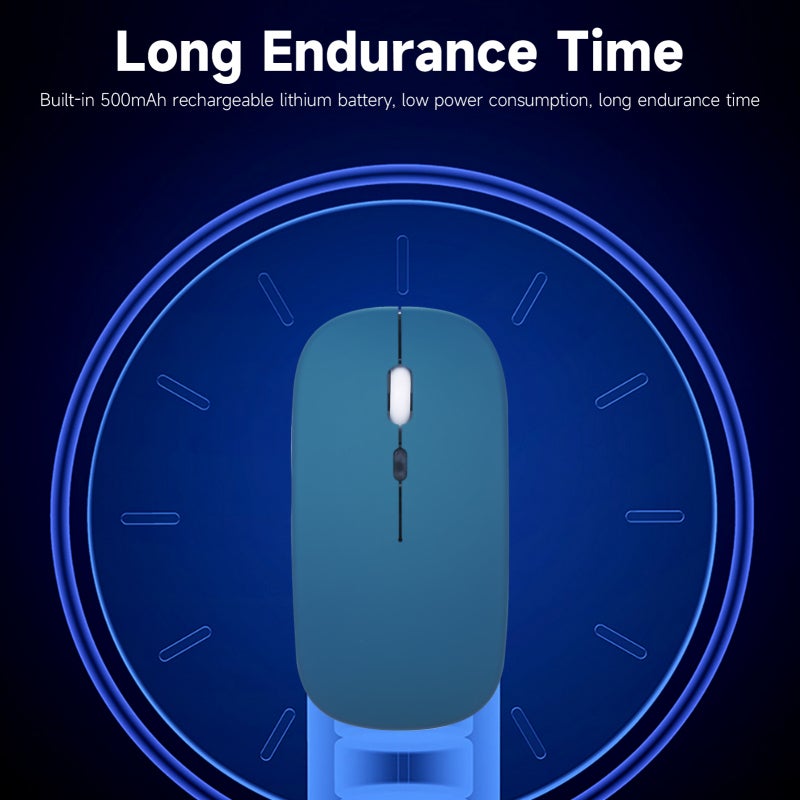 Wireless Mouse: Light Green, Dual-Mode 2.4G+BT3.0 Connection, Up To 10M Transmission, 3 Adjustable DPI, Ergonomic Comfort, Mute Buttons - Slim Portable Mouse For Office And Gaming Use - Image 3