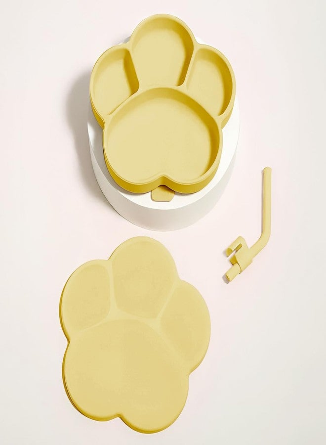 StarAndDaisy Baby Silicone Suction Plate with Lid – Spill-Proof Toddler Meal Plate, BPA-Free Baby Feeding Dish, Mess-Free Plates for Weaning & Mealtime -Yellow - Image 1