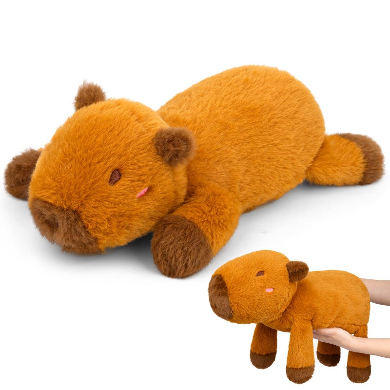 KOPHINYE Weighted Capybara Stuffed Animal21in 19lb Weighted Stuffed Animals Soft Capybara Plush Pillow for Kids Cute Huggable Cartoon Plush Gifts for Kids Boys and Girls - Image 3