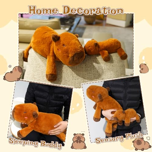 KOPHINYE Weighted Capybara Stuffed Animal21in 19lb Weighted Stuffed Animals Soft Capybara Plush Pillow for Kids Cute Huggable Cartoon Plush Gifts for Kids Boys and Girls - Image 5