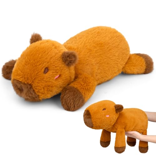 KOPHINYE Weighted Capybara Stuffed Animal21in 19lb Weighted Stuffed Animals Soft Capybara Plush Pillow for Kids Cute Huggable Cartoon Plush Gifts for Kids Boys and Girls - Image 1