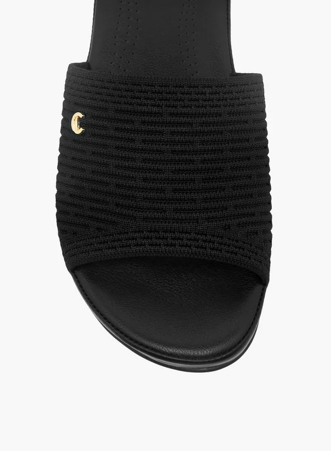 Le Confort BLACK Women Flyknit Textured Sandals for Women | Best Price UAE