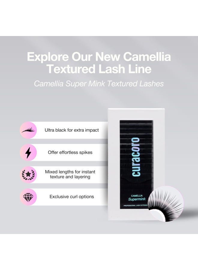CURACORO Camellia Super Mink Textured Lashes 0.07mm C Mix - Image 3