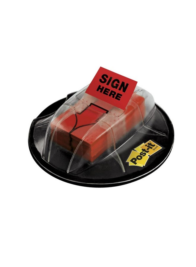 Post-it Message Flags "Sign Here" 200/Desk Grip Dispenser 1 Dispenser/Pack 1 In Wide Red (680Hvshr) - Image 1