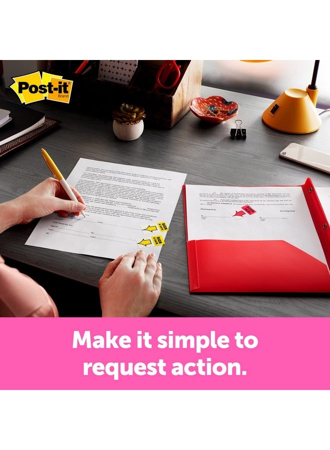 Post-it Message Flags "Sign Here" 200/Desk Grip Dispenser 1 Dispenser/Pack 1 In Wide Red (680Hvshr) - Image 4
