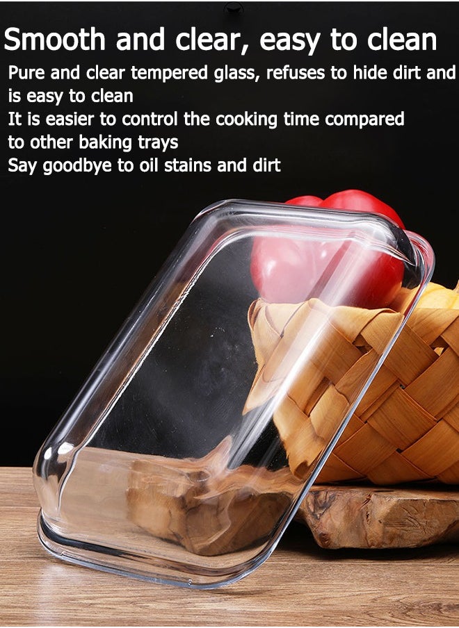 3 Piece Bakeware Pan Set Clear Small 1x1.6, Medium 1x2.2, Large 1x3.0Liters