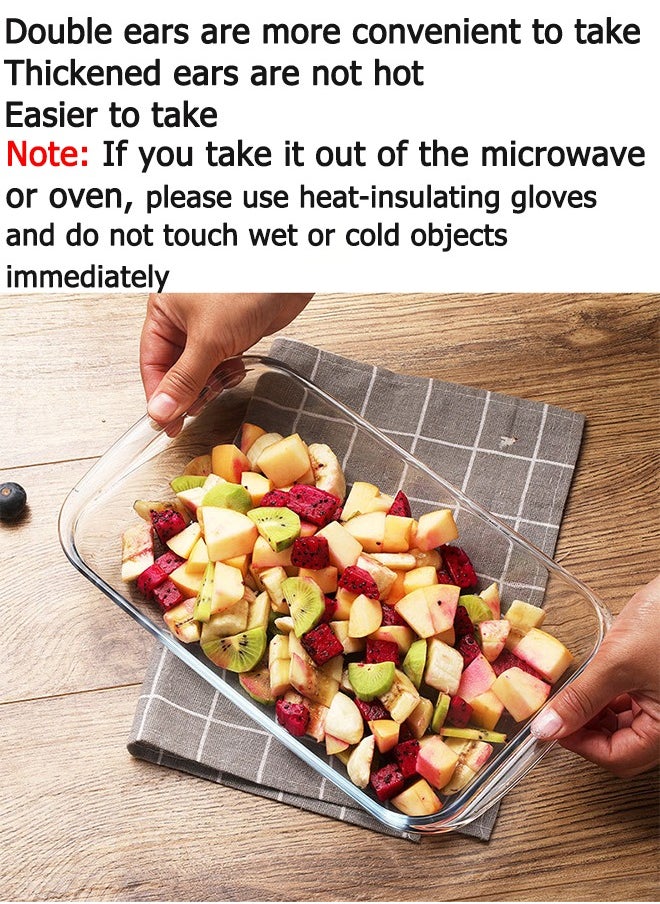 3 Piece Bakeware Pan Set Clear Small 1x1.6, Medium 1x2.2, Large 1x3.0Liters