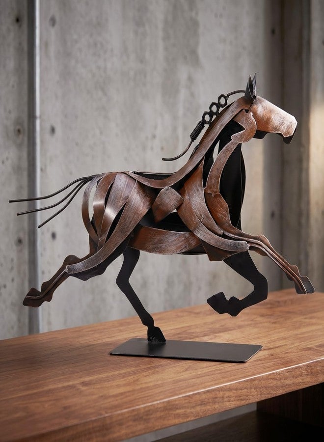 SunBlogs Art Rustic Running Horse Statue - Unique Metal Figurines for Home Decor, Gifts for Women & Men (Vintage Brown) - Image 5