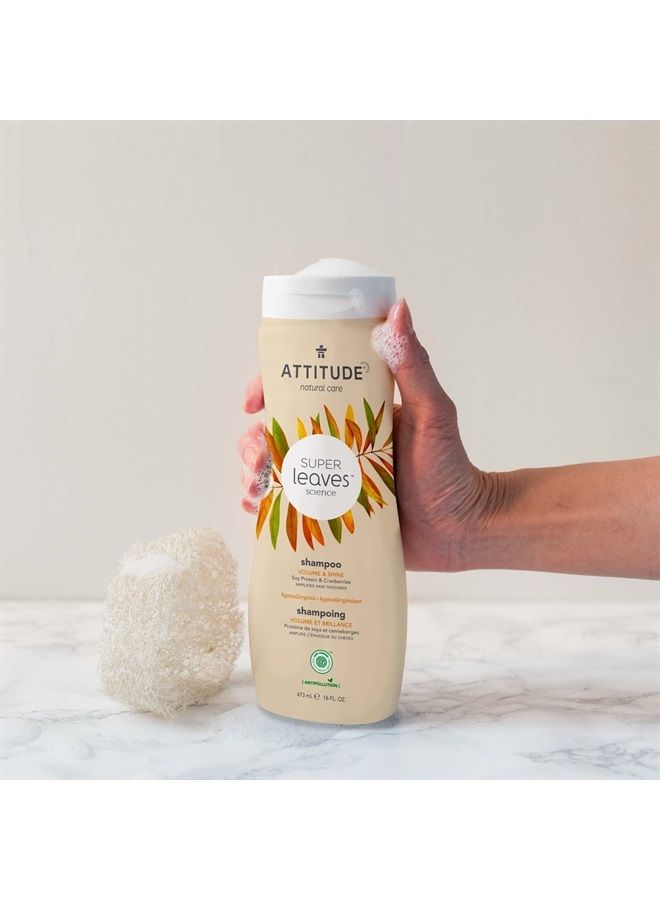 Attitude Hair Shampoo, EWG Verified, Plant- and Mineral-Based Ingredients, Vegan and Cruelty-free Beauty and Personal Care Products, Volumizing, Soy Protein and Cranberries, 16 Fl Oz - Image 2