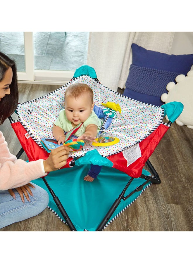 Bright Starts Pop ‘N Jump Sweet Treats Portable Activity Jumper with Canopy & Toys - 6 to 12 Months - Image 3