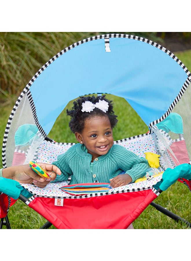 Bright Starts Pop ‘N Jump Sweet Treats Portable Activity Jumper with Canopy & Toys - 6 to 12 Months - Image 4