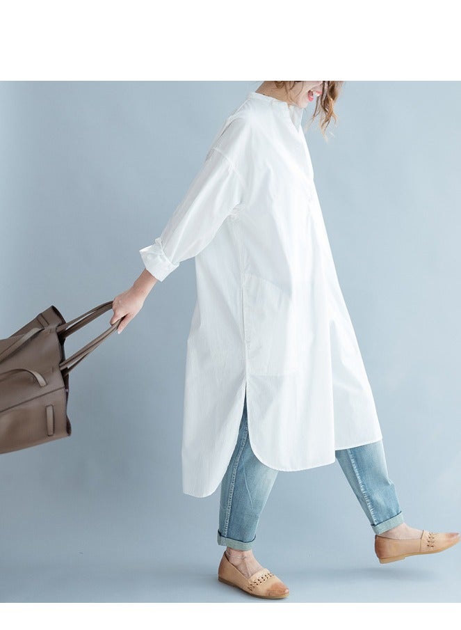 women shirt dress with pockets shirt dress long sleeve maxi dress  - Image 2