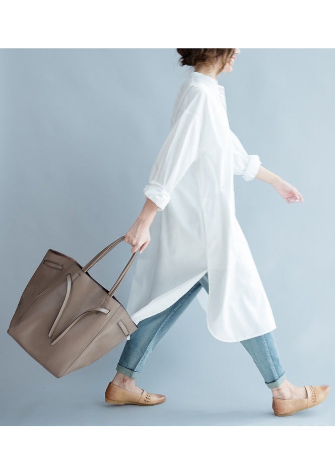 women shirt dress with pockets shirt dress long sleeve maxi dress  - Image 3
