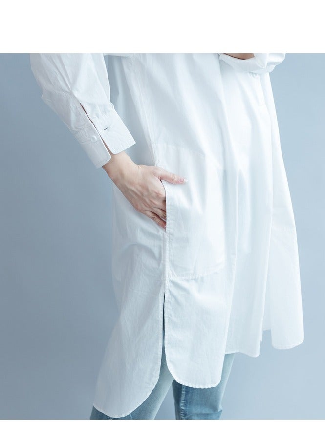 women shirt dress with pockets shirt dress long sleeve maxi dress  - Image 4