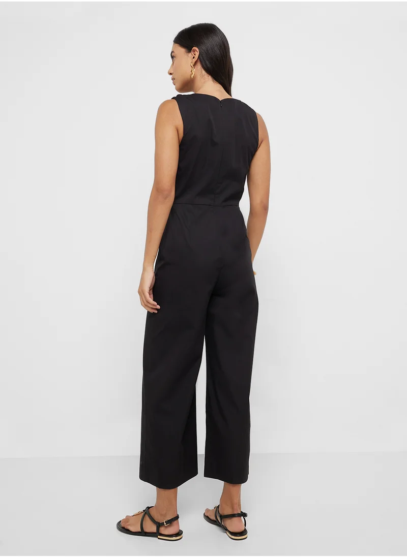 مانجو Long Culotte Jumpsuit With Draped Neck